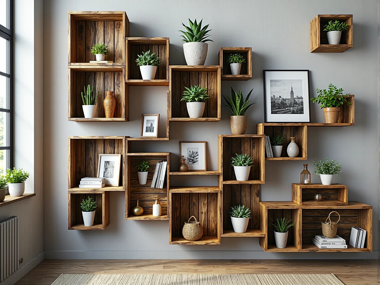 Designierski fotel wykonany z materiałów z recyklingu w minimalistycznym wnętrzu.