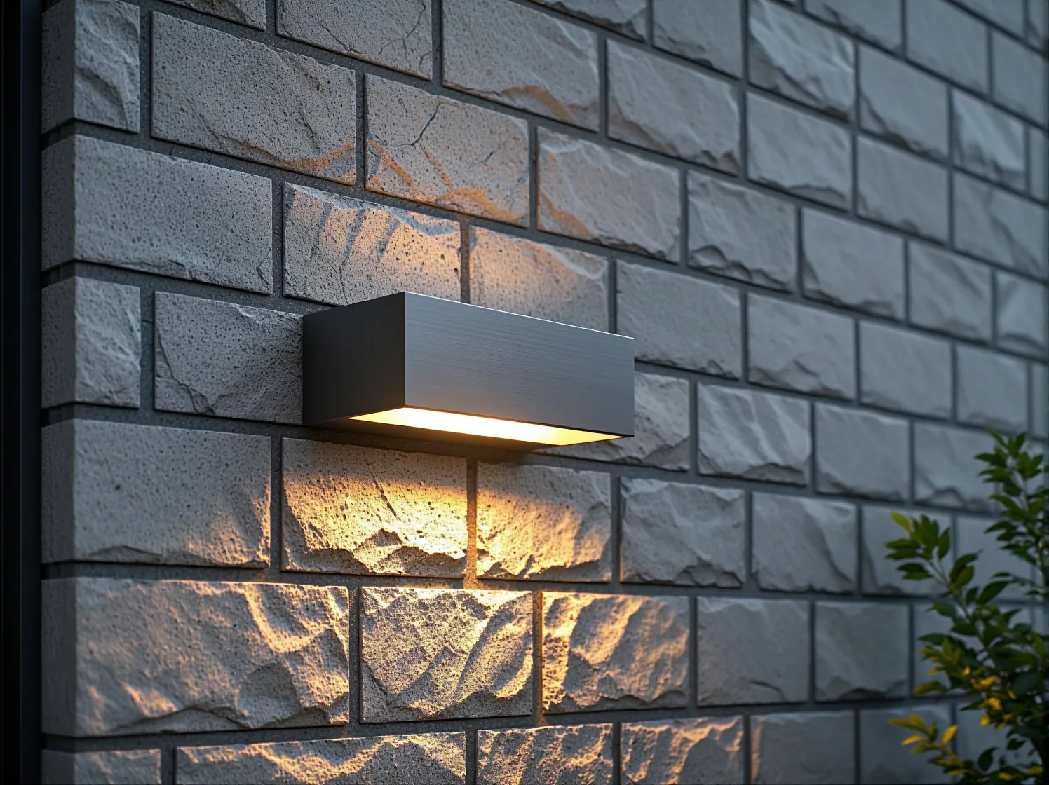 Grafitowy kinkiet elewacyjny o geometrycznym kształcie, idealny do nowoczesnej architektury.