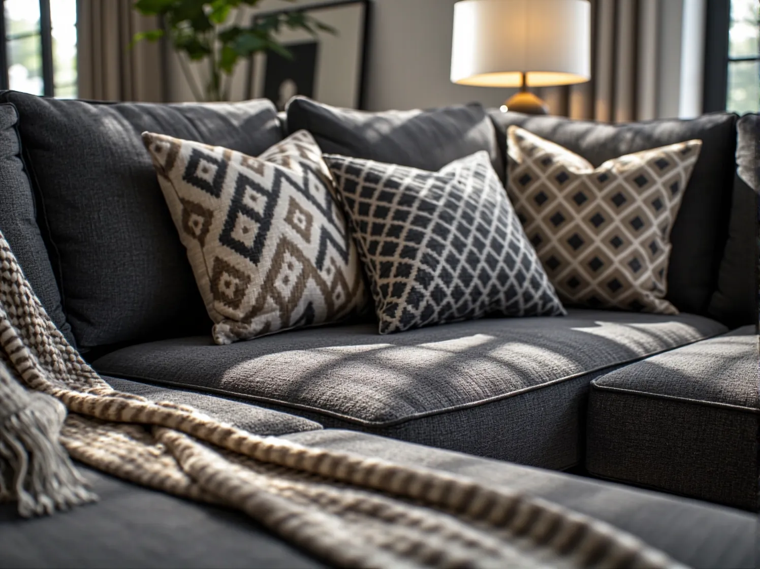 Jak urządzić salon z narożnikiem w ciemnych barwach? - ilustracja 2