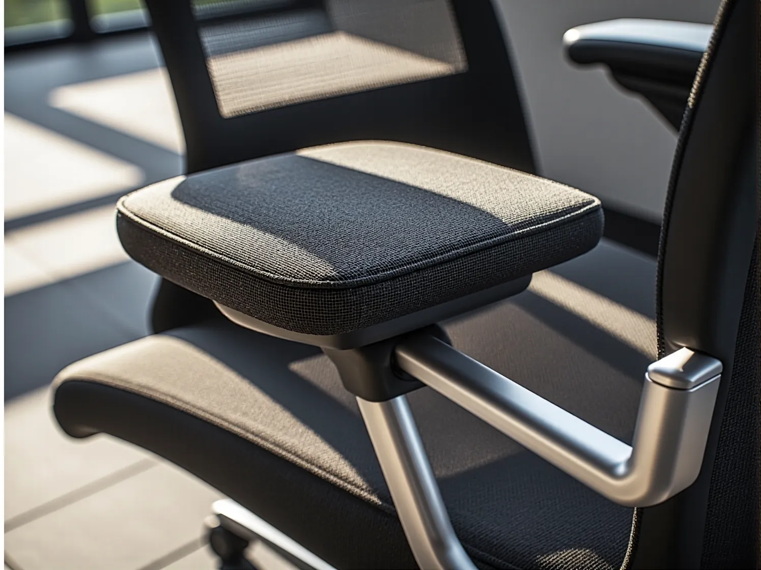 Regulowany mechanizm krzesła biurowego zapewniający komfort podczas wielogodzinnej pracy.